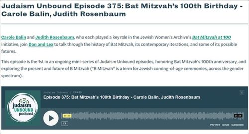 Bat Mitzvah's 100th Birthday